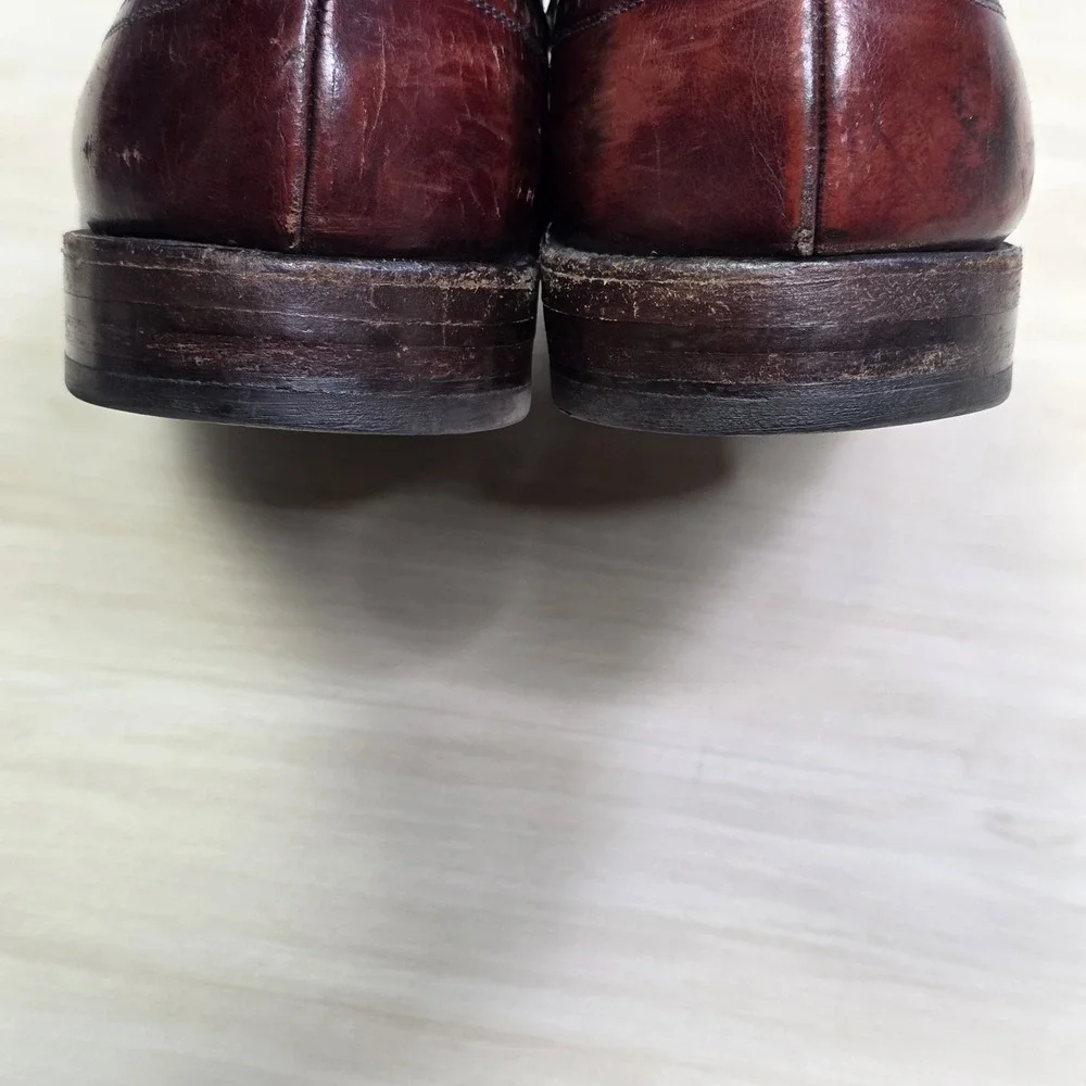 Allen Edmonds McAllister Wingtip Oxford Men Size 12 D Burgundy Brogue Shoes READ